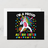 Autismus Bewusstseinsschwäche Einhorn Girl Proud A Postkarte (Vorne/Hinten)