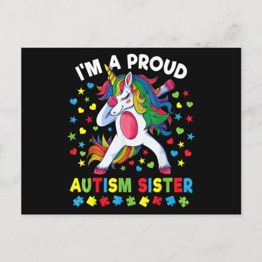 Autismus Bewusstseinsschwäche Einhorn Girl Proud A Postkarte (Vorderseite)