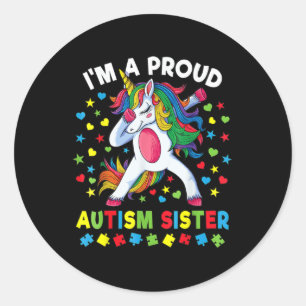 Autismus Bewusstseinsschwäche Einhorn Girl Proud A Runder Aufkleber