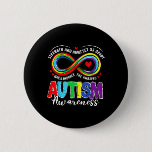 Autismus Bewusstseinsstärke und Herz Set uns Teil  Button