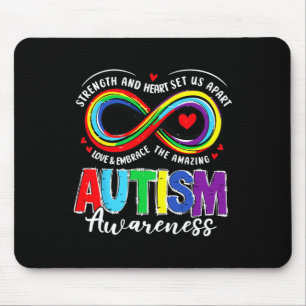Autismus Bewusstseinsstärke und Herz Set uns Teil Mousepad