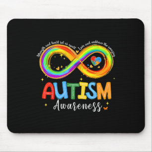 Autismus Bewusstseinsstärke und Herz Set uns Teil Mousepad