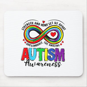 Autismus Bewusstseinsstärke und Herz Set uns Teil Mousepad