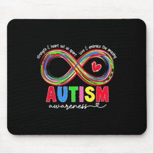 Autismus Bewusstseinsstärke und Herz Set uns Teil  Mousepad