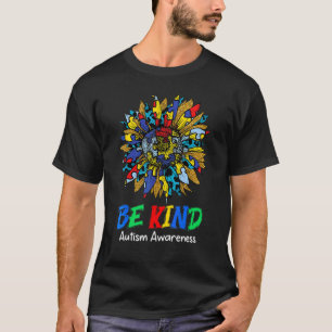 Autismus-Bewusstseinstag Bunte Sonnenblume Regenbo T-Shirt