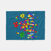 Autismus-Bewusstseinstag Coquette-Bogen-Puzzleteil Fleecedecke (Vorderseite (Horizontal))