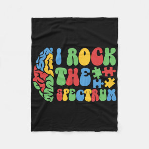Autismus Brain I Rock the Spectrum Awareness Boys Fleecedecke
