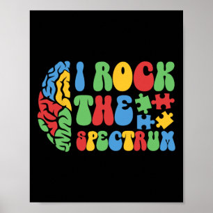 Autismus Brain I Rock the Spectrum Awareness Boys  Poster