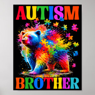 Autismus Bruder Autismus-Bewusstseinstag Bär-Puzzl Poster