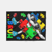 Autismus Bruh Dabbing Puzzle Piece Autismus Bewuss Fleecedecke (Vorderseite (Horizontal))