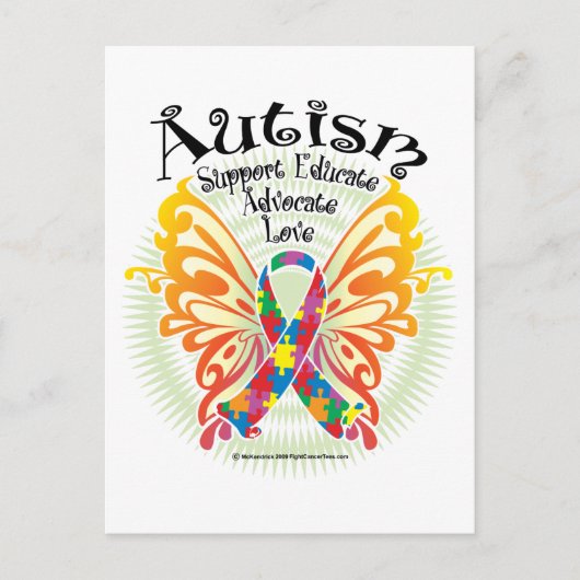 Autismus Butterfly 3 Postkarte (Vorderseite)