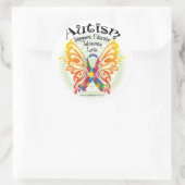 Autismus Butterfly 3 Runder Aufkleber (Tasche)