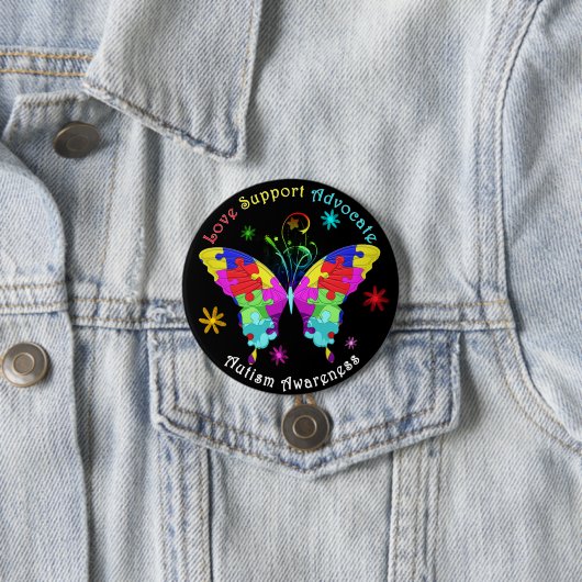 Autismus Butterfly Button (Beispiel)