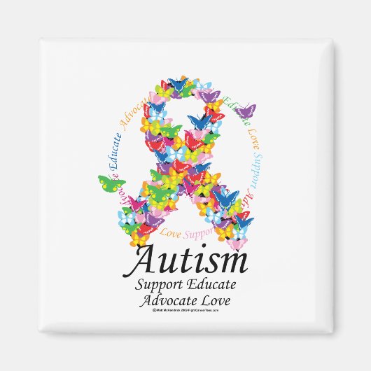 Autismus Butterfly Ribbon Magnet (Vorne)