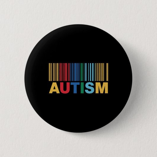 Autismus Byrcode Awareness Inclusion Artwork Button (Vorderseite)