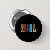 Autismus Byrcode Awareness Inclusion Artwork Button (Vorne & Hinten)