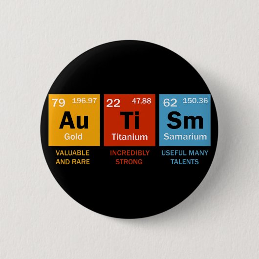 Autismus Chemie Periodensystem Elemente Autismus E Button (Vorderseite)