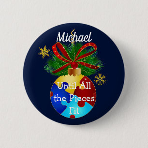 Autismus Christmas Bauble Button