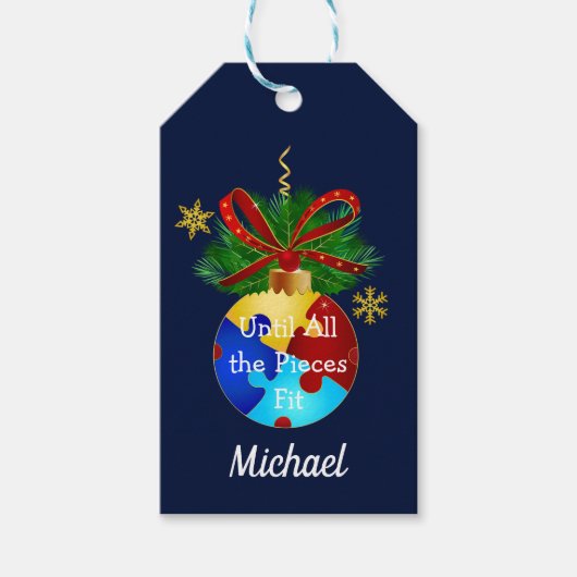 Autismus Christmas Bauble Geschenkanhänger (Vorderseite)