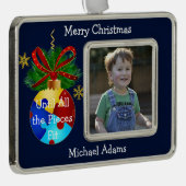 Autismus Christmas Bauble Rahmen-Ornament Silber (Rechts)