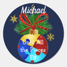 Autismus Christmas Bauble Runder Aufkleber