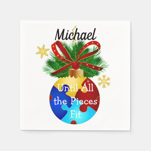 Autismus Christmas Bauble Serviette (Vorderseite)