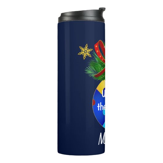 Autismus Christmas Bauble Thermosbecher (Nach links gedreht)