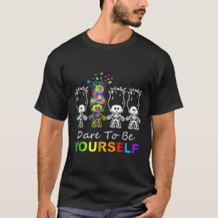 Autismus-Cool Trau Dich Selbst Zu Sein Skelett Aut T-Shirt