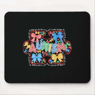 Autismus Coquette Bow Puzzle Autismus Bewusstsein Mousepad