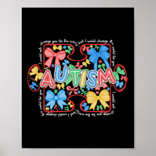 Autismus Coquette Bow Puzzle Autismus Bewusstsein Poster