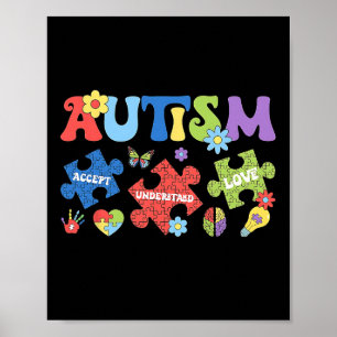 Autismus Coquette Bow Puzzles Akzeptieren Liebe Poster