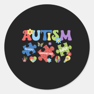 Autismus Coquette Bow Puzzles Akzeptieren Liebe Runder Aufkleber