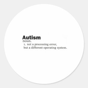 Autismus Definition Es ist keine Behinderung, ande Runder Aufkleber