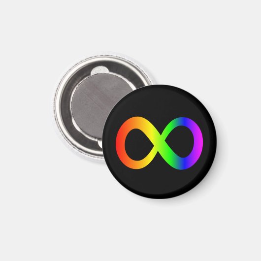 Autismus der Neurovielfalt Rainbow Infinity Symbol Magnet (Vorderseite/Rückseite)