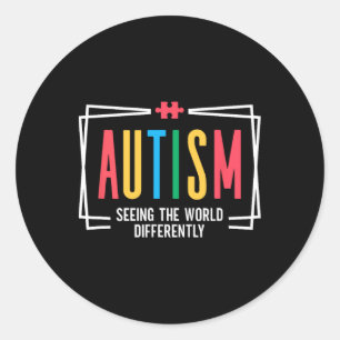 Autismus Die Welt anders sehen Autism Awareness Runder Aufkleber