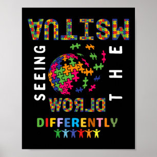 Autismus Die Welt anders sehen Autismusanerkennung Poster