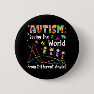 Autismus, die Welt von verschiedenen Ecken verschü Button