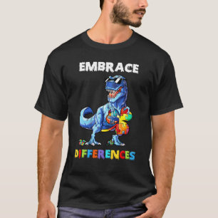 Autismus Dinosaurier Umarme Unterschiede Shamrock T-Shirt