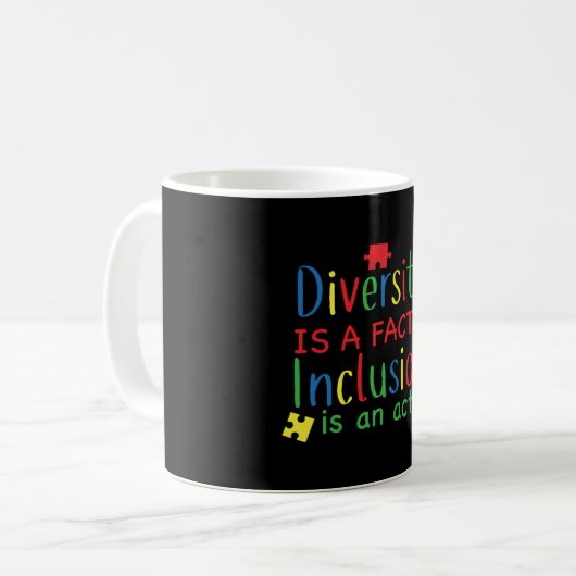 Autismus Diversity Puzzle Print Kaffeetasse (Vorderseite Links)