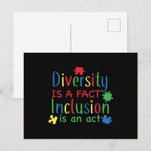Autismus Diversity Puzzle Print Postkarte (Vorne/Hinten)