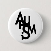 Autismus (durcheinandergebrachte Buchstaben) Button (Vorderseite)