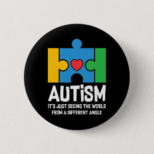Autismus einfach nur Welt von anderen Angle Auti s Button