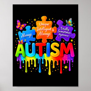 Autismus einzigartig intelligent immer  poster