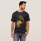 Autismus Elefant Aquarell Bewusstsein Mutter Kinde T-Shirt (Vorne ganz)