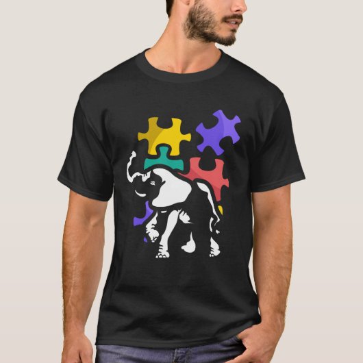 Autismus-Elefant autistischer Support ASD T-Shirt (Vorderseite)