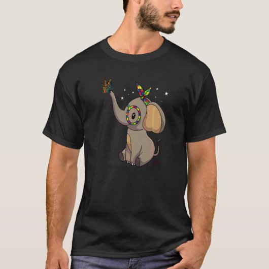 Autismus Elefant Brille Bewusstsein Mutter Kind T-Shirt (Vorderseite)
