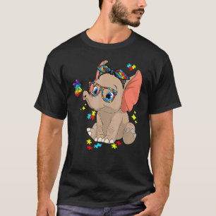 Autismus Elefant Brille Bewusstsein Mutter Kinder T-Shirt