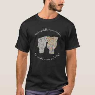 Autismus Elefant Unterschied Ist Bunt T-Shirt