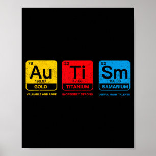Autismus-Elemente Au Ti Sm Periodensystem Autismus Poster