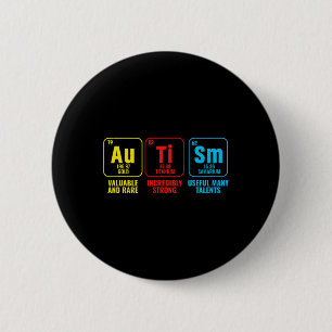 Autismus-Elemente Periodensystem Awareness Asd Män Button